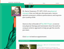 Tablet Screenshot of aaronswansonpt.com